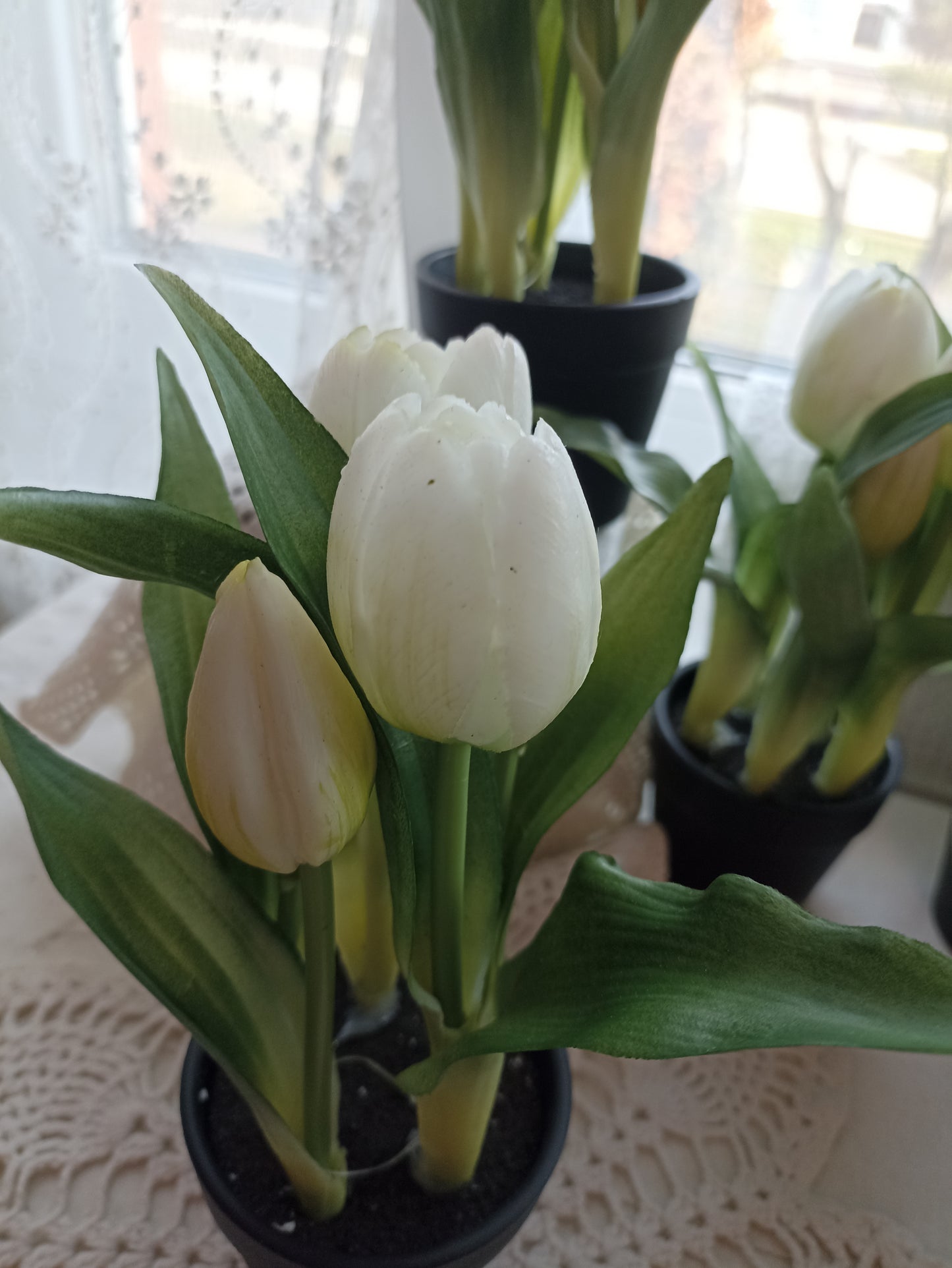 cserepes tulipán élethű virág