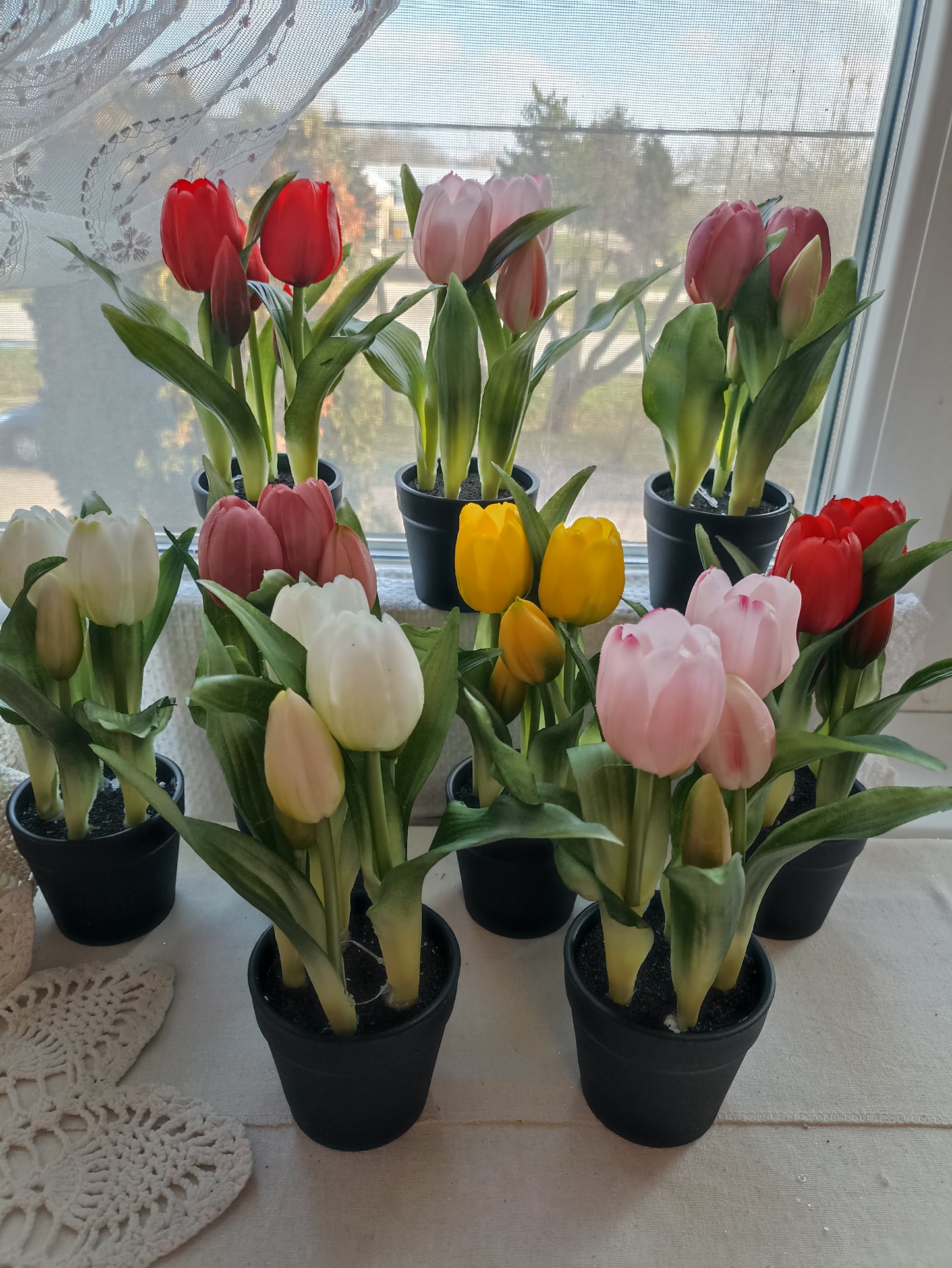 cserepes tulipán élethű virág